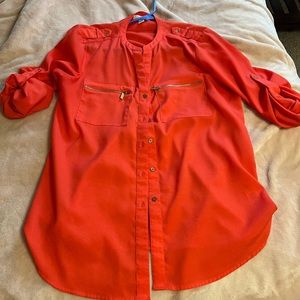 Calvin Klein orange 3/4 sleeve top